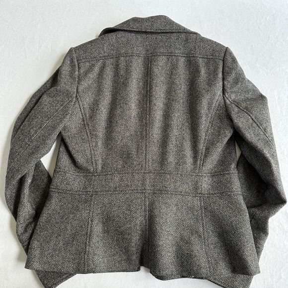 J.Crew + Robert Noble Scotland Blazer Gray Herringbone Womens Sz 6 - Picture 9 of 10